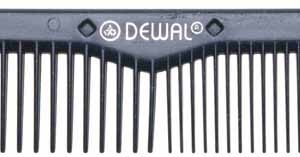 DEWAL PRO NANO Расческа рабочая комбинированная, антистатик, черная, 22см