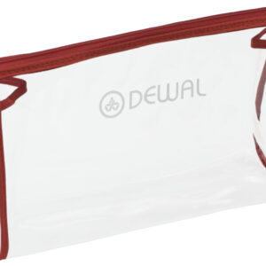 DEWAL PRO Косметичка прозрачно-красная, 25х8х15см
