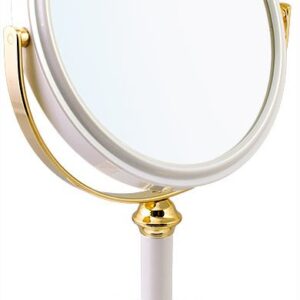 Зеркало "Weisen" B6"8021 PER/G WPearl&Gold настольное 2-стор. 5-кр.ув.15 см.