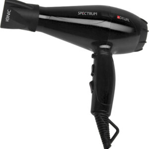 DEWAL PRO SPECTRUM Фен черный, вес 600гр, 2200Вт, ионизация, 2 насадки, провод 3м