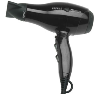 DEWAL PRO PROFILE COMPACT Фен черный, 600гр, 2000Вт, ионизация, 2 насадки, провод 3м