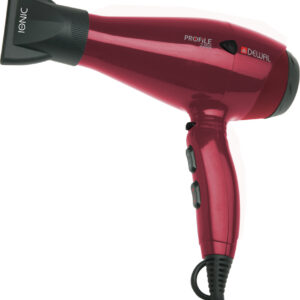 DEWAL PRO PROFILE Фен красный, вес 570гр, 2200Вт, ионизация, 2 насадки, провод 3м