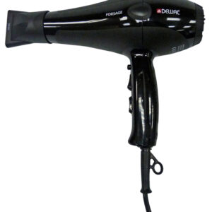 DEWAL PRO FORSAGE Фен черный, вес 600гр, 2200Вт, ионизация, 2 насадки, провод 3м