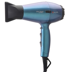 DEWAL PRO SPECTRUM COMPAСT Фен бирюзовый хамелеон, вес 600гр, 2100Вт, ионизация, 2 насадки, провод 3м