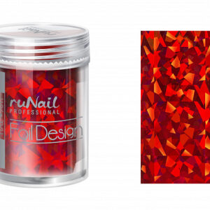 RUNAIL Дизайн для ногтей фольга (красный голографический) 1,5м №1990