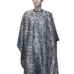 DEWAL PRO Пеньюар для стрижки "Зебра", полиэстер, на крючках, 145х160см