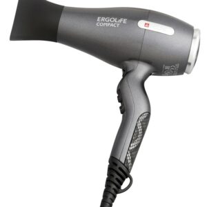 DEWAL PRO ERGOLIFE COMPACT Фен графит, вес 550гр, 2000Вт, ионизация, 2 насадки, провод 3м
