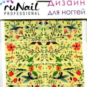 RUNAIL Слайдер-дизайн для ногтей "Птичка колибри" №2745