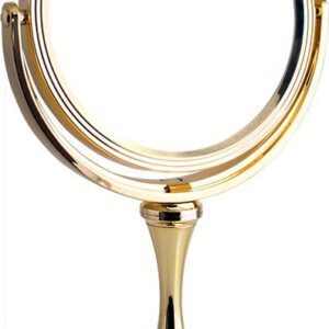 WEISEN BN7 2077 GOLD Зеркало настольное двухстороннее, 7-кр.увеличение 18см