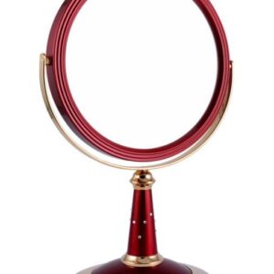 WEISEN B7 809 RUBY/G Red&Gold Зеркало настольное двухстороннее, 5-кр.увеличение 18см
