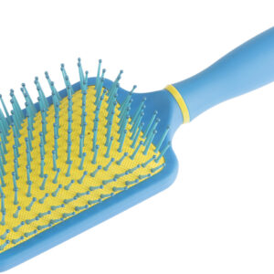 DEWAL BEAUTY ЯГОДА Щетка массажная с нейлоновым штифтом, квадратная, синяя с желтым