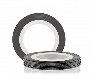 RUNAIL Самоклеющаяся лента для дизайна ногтей (цвет: черный) 20м, №2523