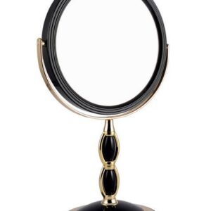 WEISEN B7 8066 BLK/G Black&Gold Зеркало настольное двухстороннее, 5-кр.увеличение 18см