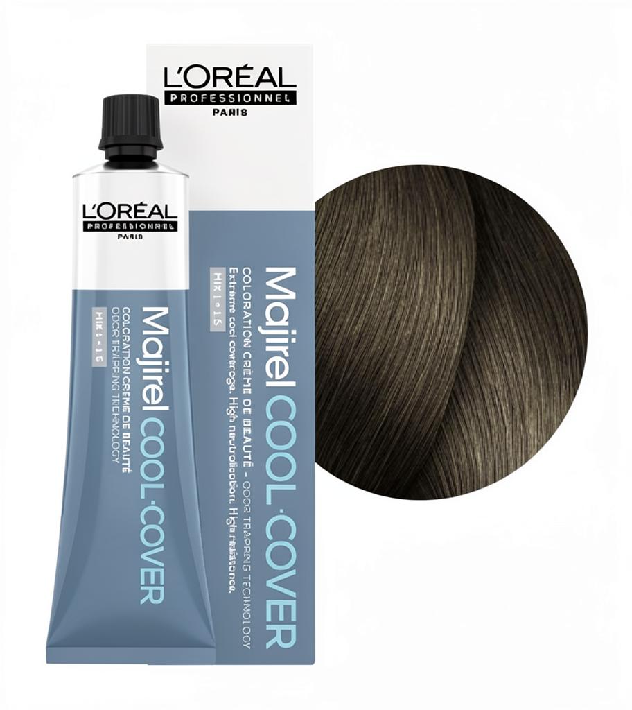 L'OREAL PROFESSIONNEL 6.17 MAJIREL COOL COVER КРАСКА ДЛЯ СЕДЫХ ВОЛОС ТЕМНЫЙ БЛОНДИН ПЕПЕЛЬНЫЙ МЕТАЛЛИЗИРОВАННЫЙ, 60мл