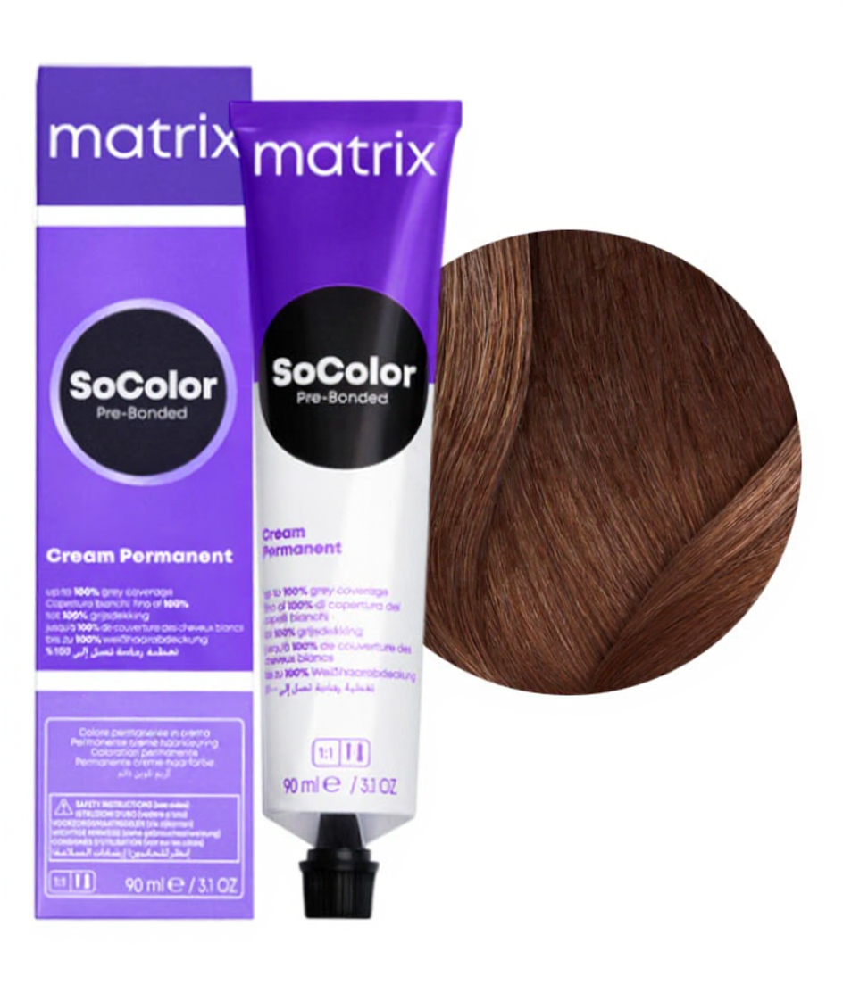 MATRIX PROFESSIONAL 506M SOCOLOR PRE-BONDED КРЕМ-КРАСКА ДЛЯ СЕДЫХ ВОЛОС ТЕМНЫЙ БЛОНДИН МОККА С БОНДЕРОМ, 90мл
