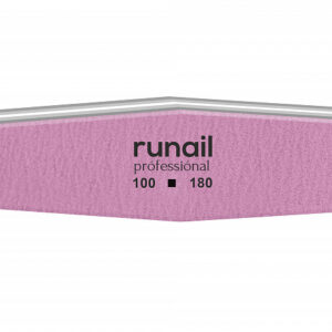 RUNAIL Профессиональная пилка для искусственных ногтей (розовая, ромб, 100/180) №4756