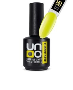 UNO Rubber Neon Yellow Камуфлирующее базовое покрытие для гель-лака, 12гр