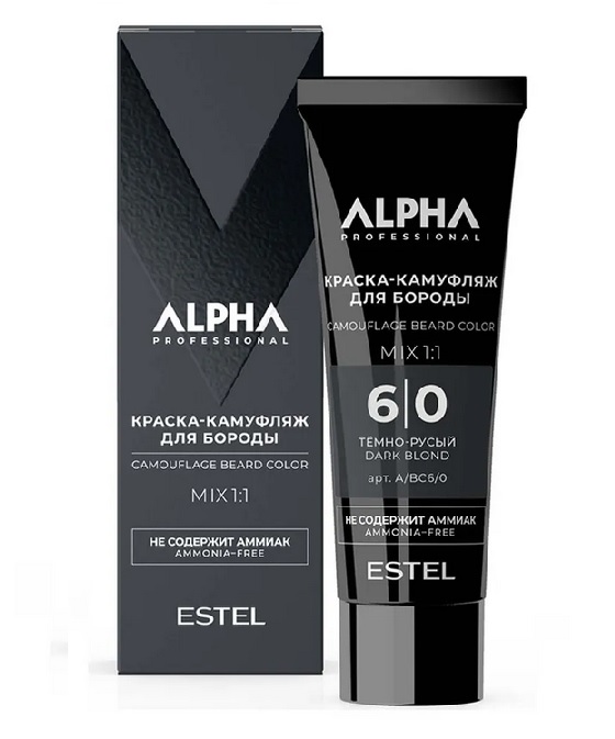 ESTEL PROFESSIONNEL 6/0 ALPHA PRO Краска-камуфляж для бороды, 40мл