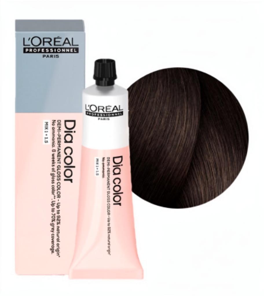 L'OREAL PROFESSIONNEL 5.8 DIA COLOR КРАСИТЕЛЬ-БЛЕСК БЕЗ АММИАКА СВЕТЛЫЙ ШАТЕН МОККА, 60мл