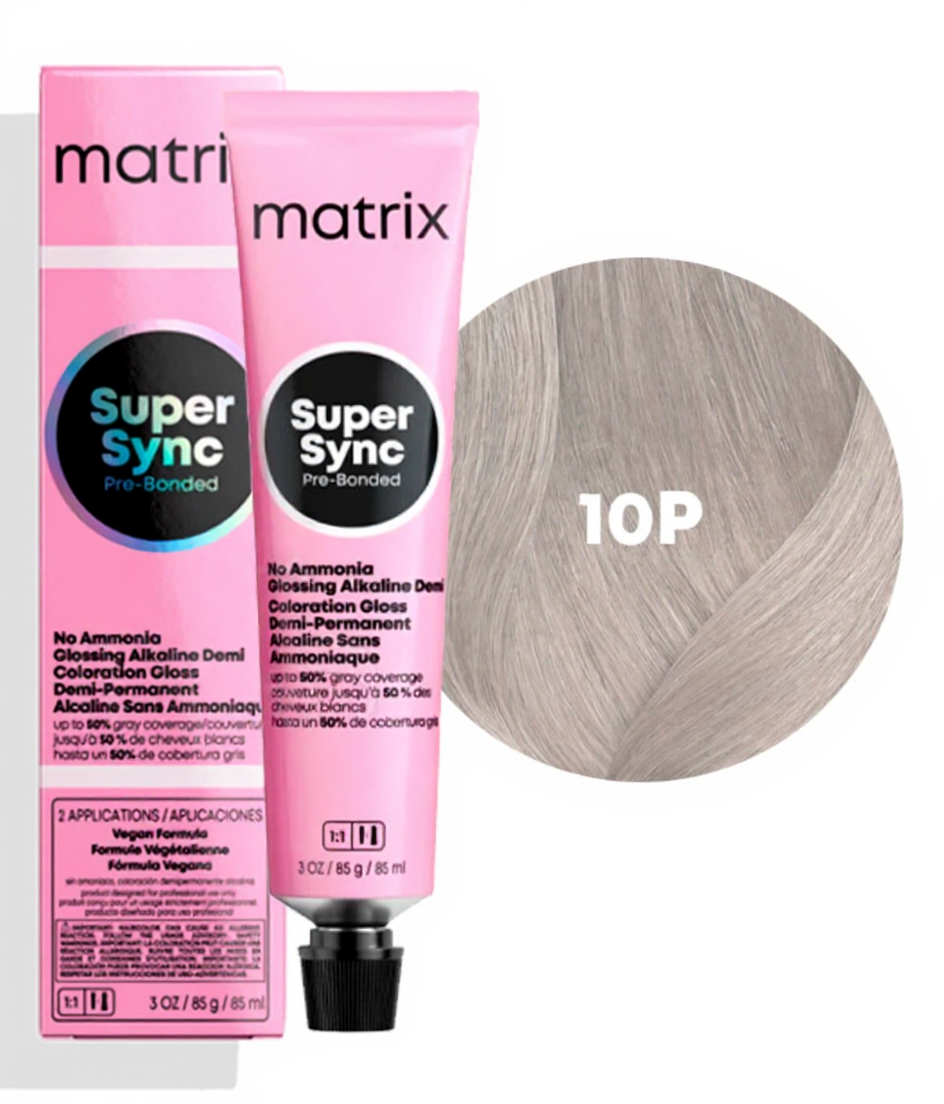 MATRIX PROFESSIONAL 10P SUPER SYNC PRE-BONDED ТОНИРУЮЩАЯ КРАСКА ДЛЯ ВОЛОС БЕЗ АММИАКА ОЧЕНЬ ОЧЕНЬ СВЕТЛЫЙ БЛОНДИН ЖЕМЧУЖНЫЙ, 90мл