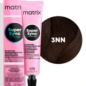 MATRIX PROFESSIONAL 3NN SUPER SYNC PRE-BONDED ТОНИРУЮЩАЯ КРАСКА ДЛЯ ВОЛОС БЕЗ АММИАКА ТЕМНЫЙ ШАТЕН ГЛУБОКИЙ НАТУРАЛЬНЫЙ, 90мл