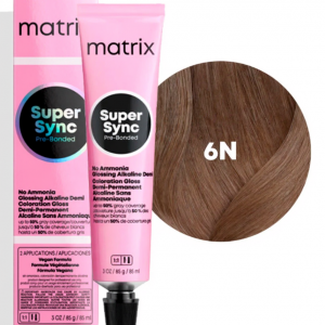 MATRIX PROFESSIONAL 6N SUPER SYNC PRE-BONDED ТОНИРУЮЩАЯ КРАСКА ДЛЯ ВОЛОС БЕЗ АММИАКА ТЕМНЫЙ БЛОНДИН, 90мл