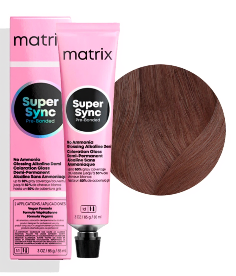 MATRIX PROFESSIONAL 6M SUPER SYNC PRE-BONDED ТОНИРУЮЩАЯ КРАСКА ДЛЯ ВОЛОС БЕЗ АММИАКА ТЕМНЫЙ БЛОНДИН МОККА, 90мл