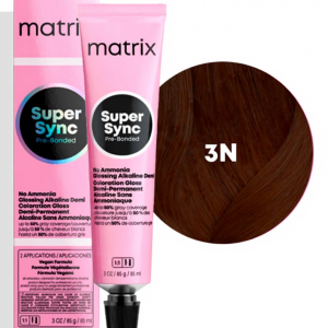 MATRIX PROFESSIONAL 3N SUPER SYNC PRE-BONDED ТОНИРУЮЩАЯ КРАСКА ДЛЯ ВОЛОС БЕЗ АММИАКА ТЕМНЫЙ ШАТЕН, 90мл