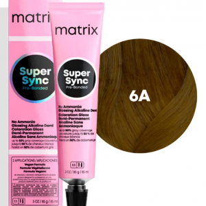 MATRIX PROFESSIONAL 6A SUPER SYNC PRE-BONDED ТОНИРУЮЩАЯ КРАСКА ДЛЯ ВОЛОС БЕЗ АММИАКА ТЕМНЫЙ БЛОНДИН ПЕПЕЛЬНЫЙ, 90мл