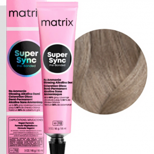 MATRIX PROFESSIONAL 9NA SUPER SYNC PRE-BONDED ТОНИРУЮЩАЯ КРАСКА ДЛЯ ВОЛОС БЕЗ АММИАКА ОЧЕНЬ СВЕТЛЫЙ БЛОНДИН НАТУРАЛЬНЫЙ ПЕПЕЛЬНЫЙ, 90мл