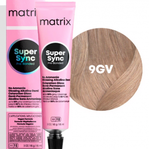 MATRIX PROFESSIONAL 9GV SUPER SYNC PRE-BONDED ТОНИРУЮЩАЯ КРАСКА ДЛЯ ВОЛОС БЕЗ АММИАКА ОЧЕНЬ СВЕТЛЫЙ БЛОНДИН ЗОЛОТИСТЫЙ ПЕРЛАМУТРОВЫЙ, 90мл