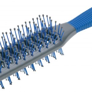 DEWAL PRO Щетка туннельная для укладки 2-х сторонняя, синяя, пластиковый штифт, 9 рядов