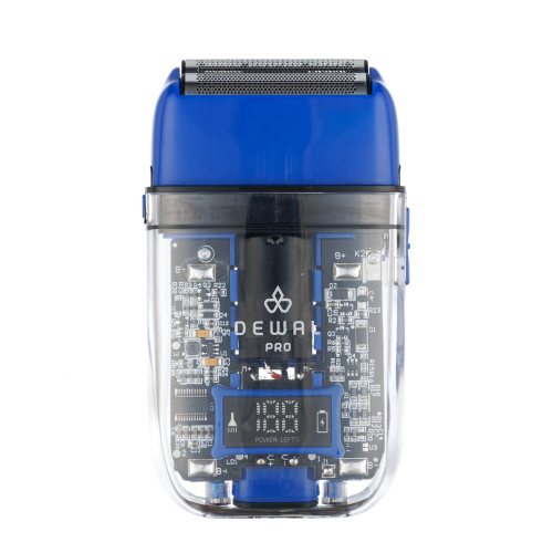 DEWAL PRO NEON BLUE Шейвер для проработки контуров бороды аккум, 7000обмин,2 бр.гол