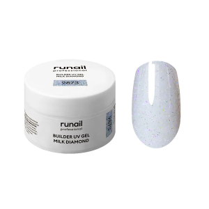 RUNAIL Моделирующий УФ-гель светоотражающий BUILDER UV GEL MILK DIAMOND, 15г №9873