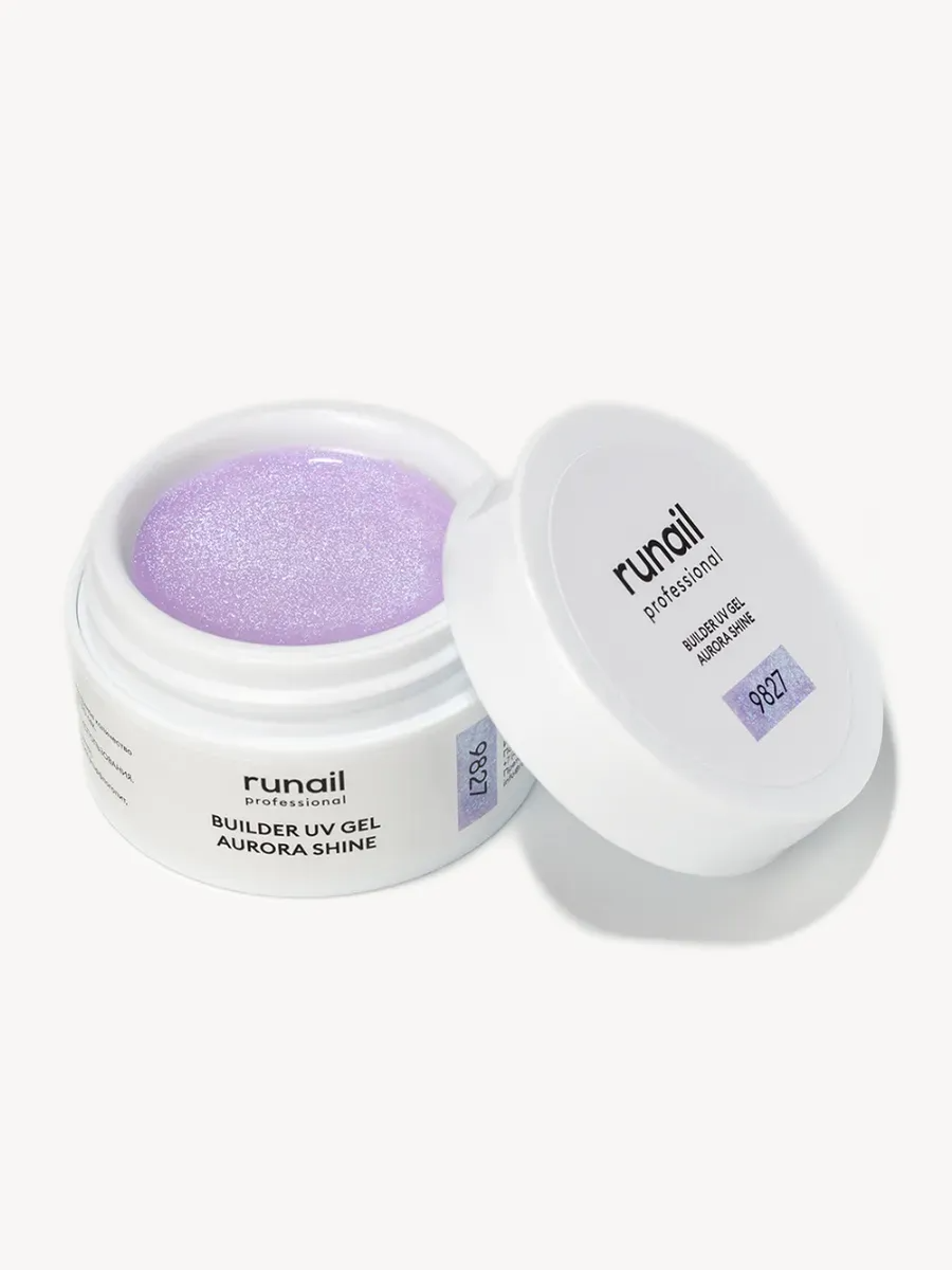 RUNAIL Моделирующий УФ-гель c шиммером BUILDER UV GEL AURORA SHINE, 15г №9827 — изображение 2