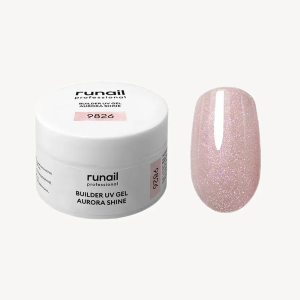 RUNAIL Моделирующий УФ-гель c шиммером BUILDER UV GEL AURORA SHINE, 15г №9826