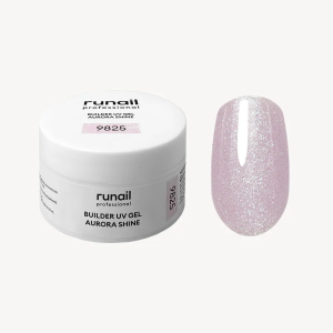 RUNAIL Моделирующий УФ-гель c шиммером BUILDER UV GEL AURORA SHINE, 15г №9825