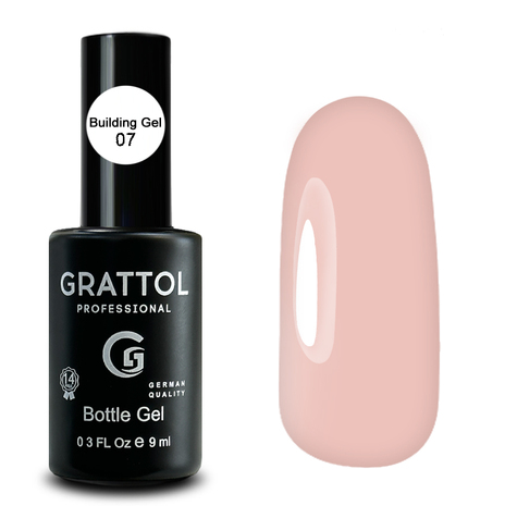 GRATTOL Gel Bottle 07 Гель для наращивания во флаконе с кистью, 9мл