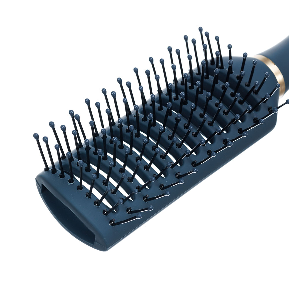 DEWAL BEAUTY Щетка серия "Магия" продувная, прямоугольная, серо-синяя, 9 рядов DBBM9552 — изображение 2
