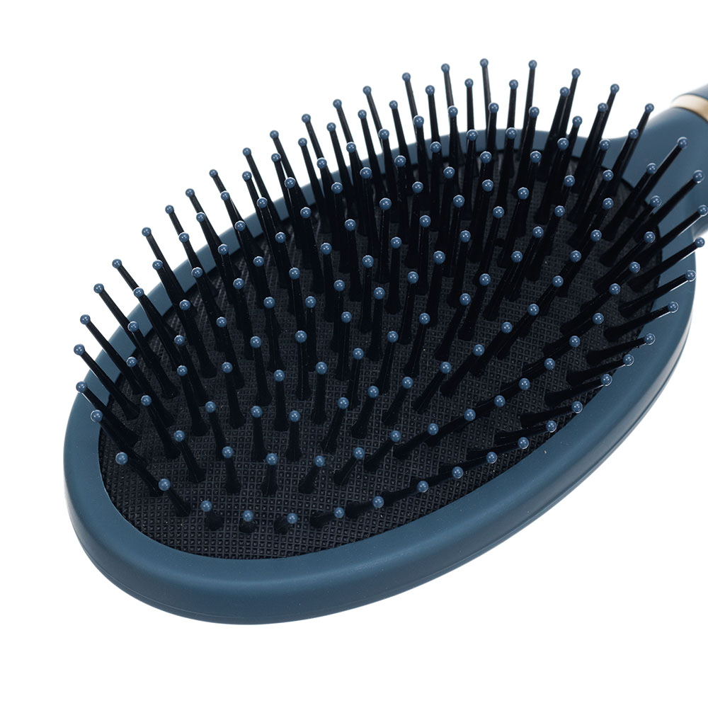 DEWAL BEAUTY Щетка серия "Магия" массажная, овальная, серо-синяя, 11 рядов DBBM9551 — изображение 2