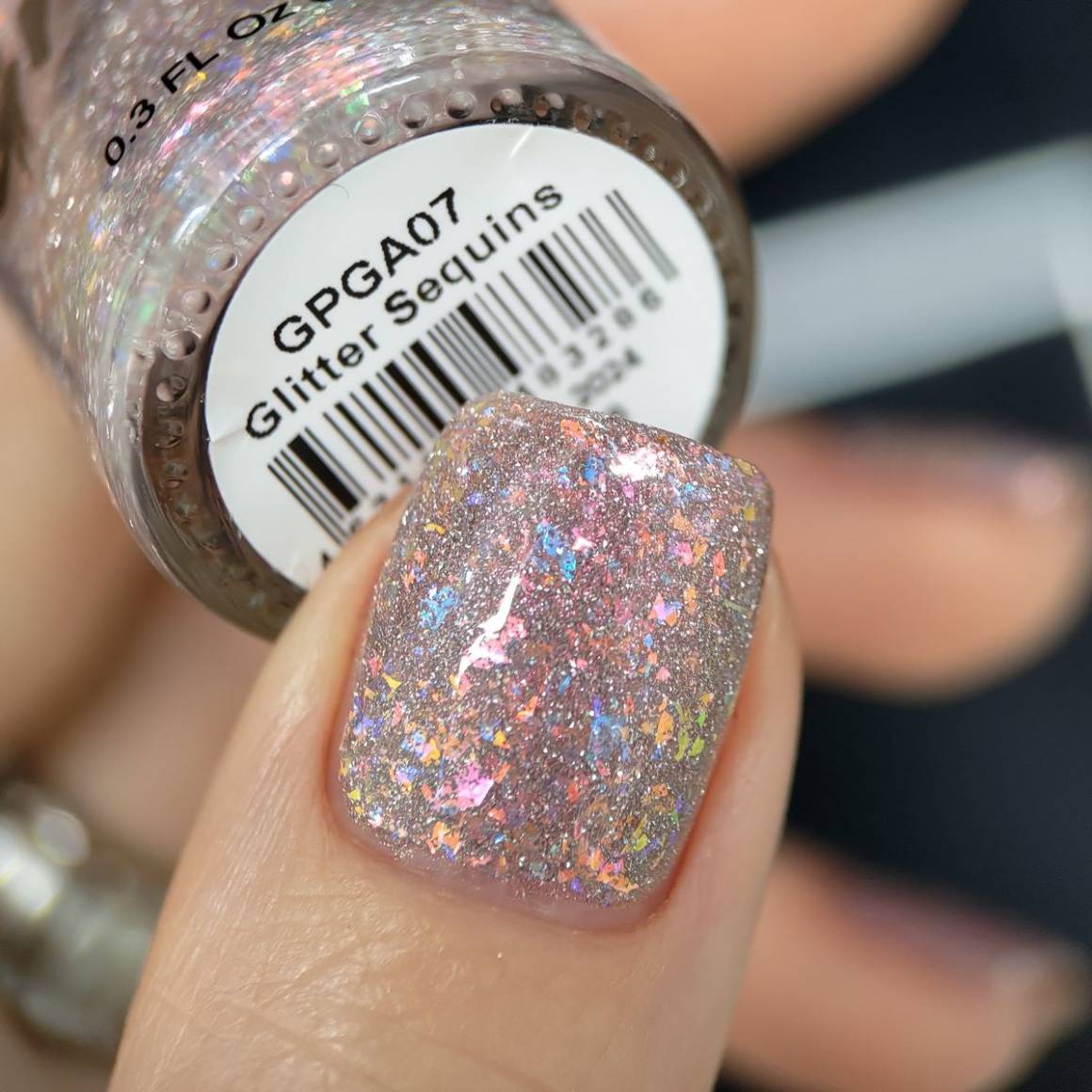GRATTOL Лак для ногтей Color Nail Polish Glitter Sequins, 9мл