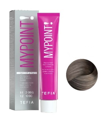 TEFIA PROFESSIONNEL 8/870 MYPOINT КРЕМ-КРАСКА ДЛЯ СЕДЫХ ВОЛОС СВЕТЛЫЙ БЛОНДИН КОРИЧНЕВО-ФИОЛЕТОВЫЙ, 60мл