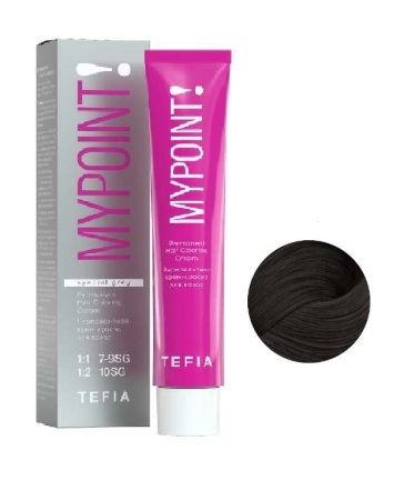 TEFIA PROFESSIONNEL 6/80 MYPOINT КРЕМ-КРАСКА ДЛЯ СЕДЫХ ВОЛОС ТЕМНЫЙ БЛОНДИН КОРИЧНЕВЫЙ, 60мл