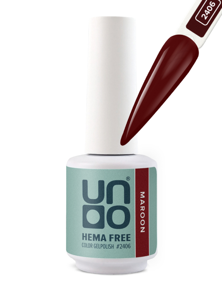 UNO HEMA FREE Гель-лак 2406 Темно-бордовый - Maroon, 10 г