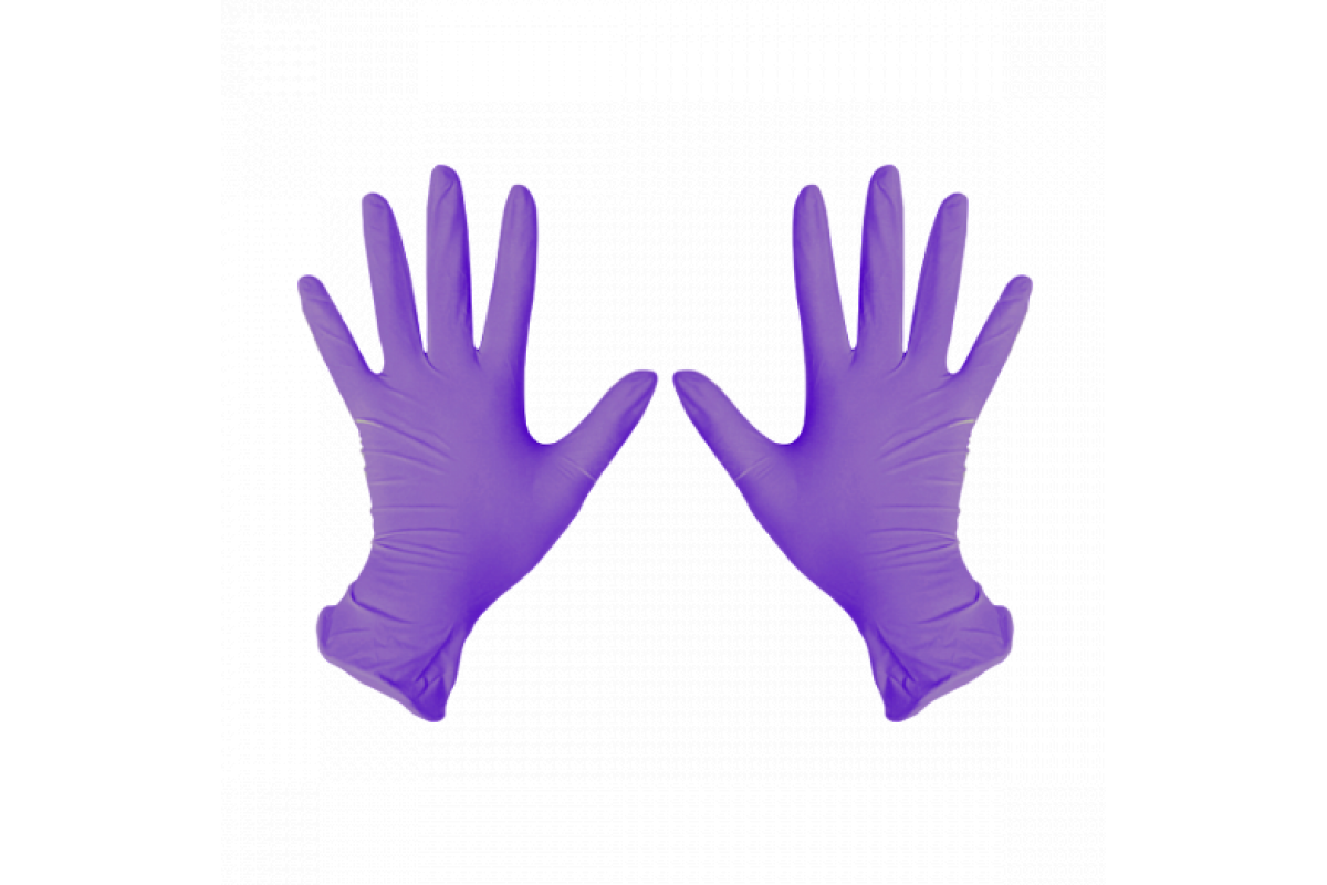 WALLY PLASTIC Перчатки нитрил-винил, р-р L, фиолетовые, 100шт