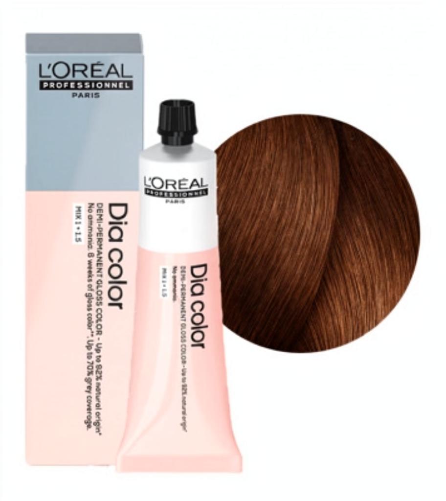 L'OREAL PROFESSIONNEL 6.45 DIA COLOR КРАСИТЕЛЬ-БЛЕСК БЕЗ АММИАКА ТЕМНЫЙ БЛОНДИН МЕДНО-КРАСНЫЙ, 60мл