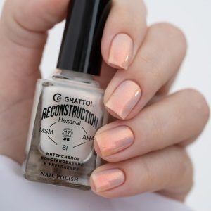 GRATTOL Лечебный лак для ногтей Nail Polish Reconstruction. Молочная бронза, 11мл