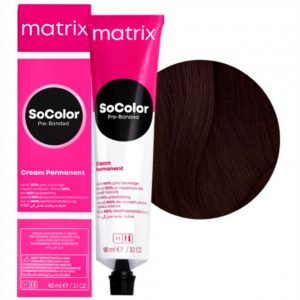 MATRIX PROFESSIONAL 4MA SOCOLOR PRE-BONDED СТОЙКАЯ КРЕМ-КРАСКА ДЛЯ ВОЛОС ШАТЕН МОККА ПЕПЕЛЬНЫЙ С БОНДЕРОМ, 90мл