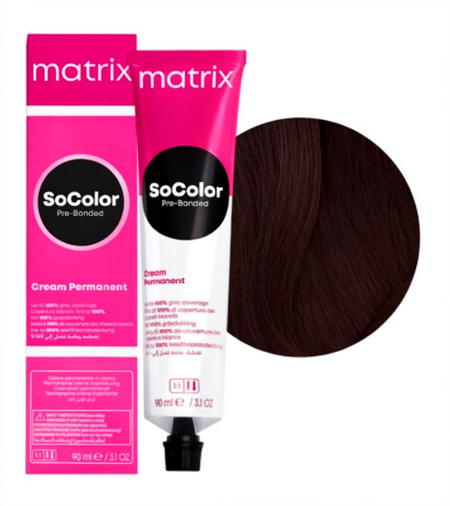 MATRIX PROFESSIONAL 4MA SOCOLOR PRE-BONDED СТОЙКАЯ КРЕМ-КРАСКА ДЛЯ ВОЛОС ШАТЕН МОККА ПЕПЕЛЬНЫЙ С БОНДЕРОМ, 90мл